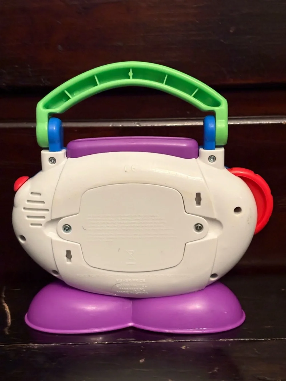 Fisher-Price Musical Activity Player Toy - Green Handle, Purple Base, Blue Sides